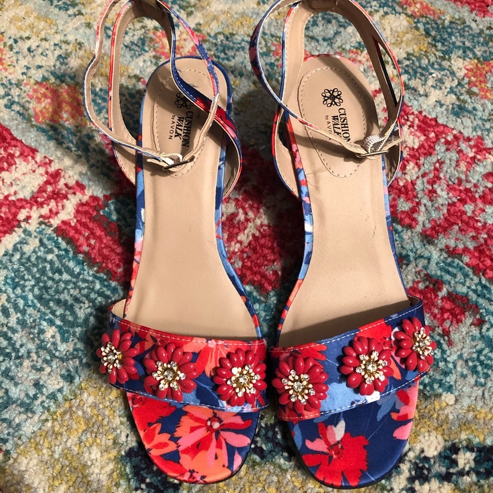 Fancy Jeweled Block Heels